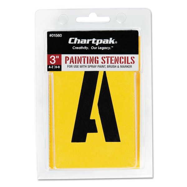 Chartpak Painting Stencil, Letters/Numbers, 3", PK35 01560